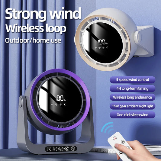 Rechargeable Desk & Wall Fan with Remote